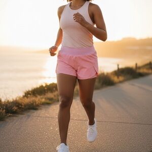 Athleta Plus Active Pink Run with it Textured 3.5" Athletic Shorts